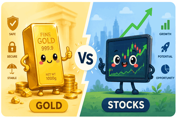 Gold vs Stocks Investment Comparison
